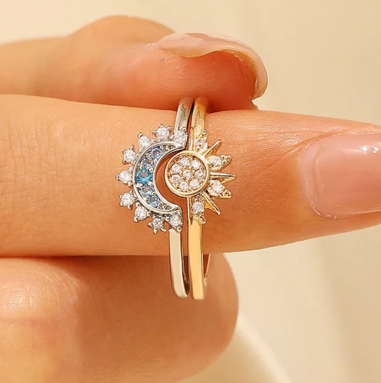 Anillo Sol y Luna 2 en 1